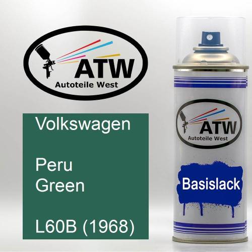 Volkswagen, Peru Green, L60B (1968): 400ml Sprühdose, von ATW Autoteile West.